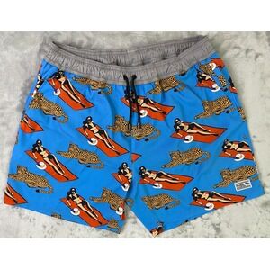 Baja Llama Swim Shorts Men XXL Blue‎ The Purrrfect Women Leopard Graphic Trunks